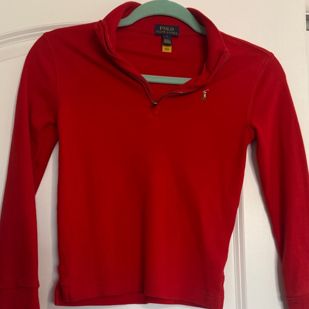 Polo by Ralph Lauren Kids Red Quarter-Zip Sweater